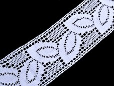 Cotton bobbin lace insert 75565, width 70 mm, white