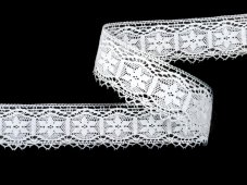 Cotton bobbin lace 75556, width 30 mm, white