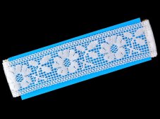 Cotton bobbin lace insert 75314, width 54 mm, white