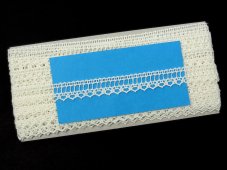 Linen bobbin lace 75445, width 18 mm, 100% linen bleached