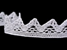 Cotton bobbin lace 75469, width 23 mm, white