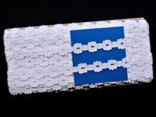 Cotton bobbin lace insert 75527, width 15 mm, white