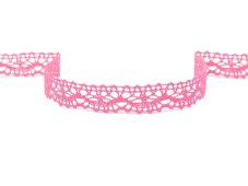Cotton bobbin lace 75395, width 16 mm, fuchsia