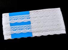 Cotton bobbin lace 75077, width 32 mm, white