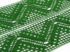 Cotton bobbin lace insert 75052, width 63 mm, grass green