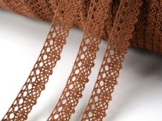 Cotton bobbin lace 75367, width 16 mm, cacao brown