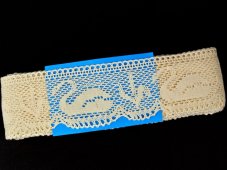 Cotton bobbin lace 75421, width 70 mm, ecru