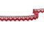 Cotton bobbin lace 75259, width 17 mm, cranberry