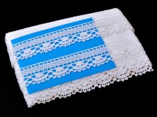 Cotton bobbin lace 75005, width 38 mm, white