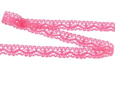 Cotton bobbin lace 75395, width 16 mm, fuchsia