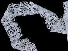 Cotton bobbin lace 81831, width 58 mm, white