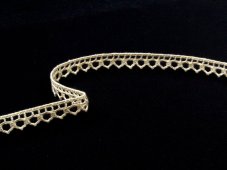 Cotton bobbin lace 82195, width 10 mm, ecru