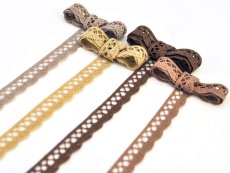 Cotton bobbin lace 75099, width 18 mm, chocolate brown