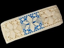 Cotton bobbin lace 75422, width 85 mm, ecru