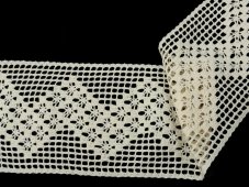 Cotton bobbin lace insert 75299, width 128 mm, ecru
