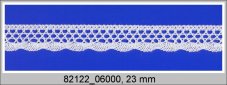 Cotton bobbin lace 82122, width 23 mm, white