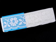 Cotton bobbin lace 75315, width 58 mm, white