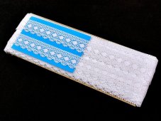 Cotton bobbin lace 81297, width 20 mm, white