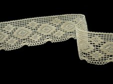Cotton bobbin lace 75332, width 43 mm, ecru