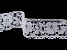 Cotton bobbin lace 75315, width 58 mm, white