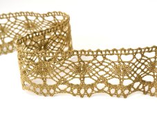 Cotton bobbin lace 75238, width 51 mm, chocolate brown