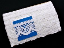 Cotton bobbin lace 75301, width 58 mm, white