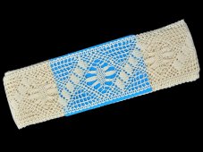 Cotton bobbin lace insert 81469, width 65 mm, ecru