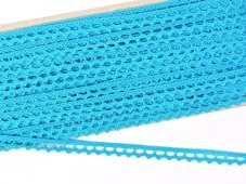 Cotton bobbin lace 75397, width 9 mm, turquoise