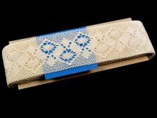 Cotton bobbin lace insert 81026, width 62 mm, ecru