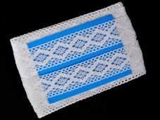 Cotton bobbin lace insert 75264, width 43 mm, white