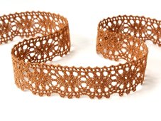 Cotton bobbin lace 75371, width 32 mm, terracotta