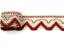 Cotton bobbin lace 75301, width 58 mm, ecru/ dark wine