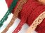 Cotton bobbin lace 75423, width 26 mm, dark wine