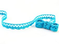 Cotton bobbin lace 75099, width 18 mm, turquoise