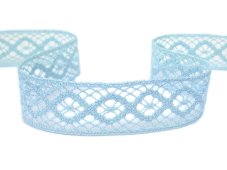 Cotton bobbin lace insert 75250, width 31 mm, light blue