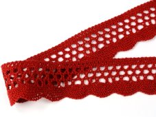 Cotton bobbin lace 75231, width 40 mm, light wine