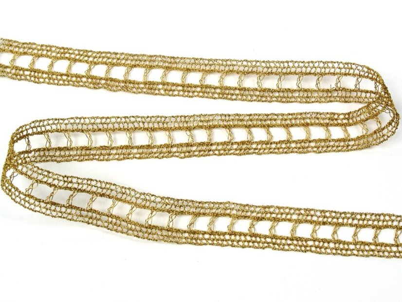 Paličkovaná  krajka 75281 (Lurex zlatý)