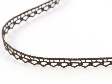 Cotton bobbin lace 82195, width 10 mm, dark brown