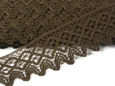 Cotton bobbin lace 75234, width 54 mm, dark brown