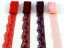 Cotton bobbin lace 75416, width 27 mm, cranberry