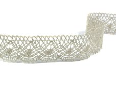 Linen bobbin lace 82231, width 32 mm, 100% linen natural