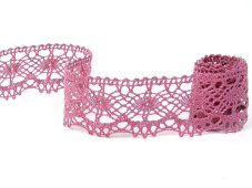 Cotton bobbin lace 75238, width 51 mm, pink