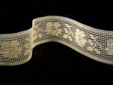 Cotton bobbin lace insert 81325, width 57 mm, ecru