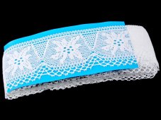 Cotton bobbin lace 75112, width 80 mm, white