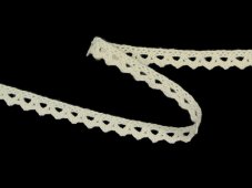 Cotton bobbin lace 75361, width 9 mm, ecru