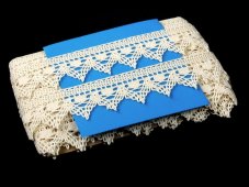 Cotton bobbin lace 75145, width 50 mm, ecru