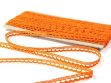 Cotton bobbin lace 73012, width 10 mm, orange