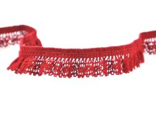 Cotton bobbin lace stretch 75411, width 18 mm, light red
