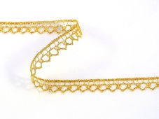 Metalic bobbin lace 82195, width 10 mm, Lurex gold