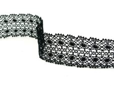 Cotton bobbin lace 82309, width 42 mm, black